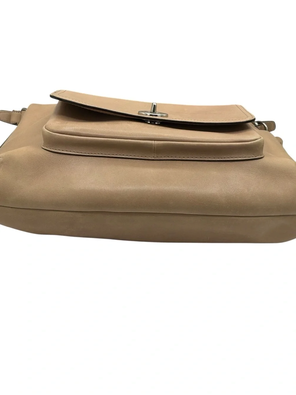 Coach Legacy Courtenay Hobo Tan Leather Shoulder Bag with Front Turnlock Pocket